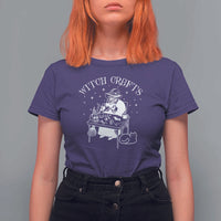 Funny Halloween T Shirt For Women Witch Crafts Witchcraft Skull Cat Ghost - Wonder Print Shop