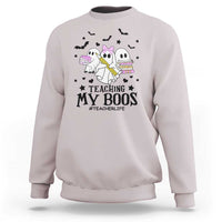 Funny Teacher Halloween Sweatshirt Teaching My Boos Teacherlife Ghost Pencil Book - Wonder Print Shop