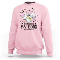 Funny Teacher Halloween Sweatshirt Teaching My Boos Teacherlife Ghost Pencil Book - Wonder Print Shop
