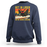 Get In Loser We Are Going Lurking Funny Mothman Sweatshirt Cryptozoology Cryptid Lover