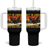 Get In Loser We Are Going Lurking Funny Mothman Tumbler With Handle Cryptozoology Cryptid Lover