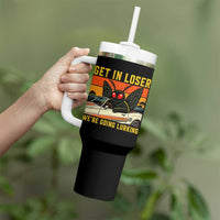 Get In Loser We Are Going Lurking Funny Mothman Tumbler With Handle Cryptozoology Cryptid Lover