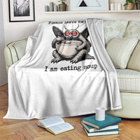 Please Leave Me Alone I Am Eating Soup Funny Mothman Throw Blanket