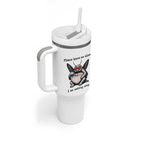 Please Leave Me Alone I Am Eating Soup Funny Mothman Tumbler With Handle