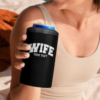 Personalized Wife 4 in 1 Can Cooler Tumbler Custom Text Name Wifey Marriage Anniversary Couple Gift