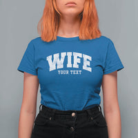 Personalized Wife T Shirt For Women Custom Text Name Wifey Marriage Anniversary Couple Gift