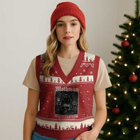 Mothman Harbinger of Doom Point Pleasant WV V-Neck Knit Sweater Vest Gothic Horror Cryptid Creature
