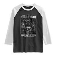 Mothman Harbinger of Doom Point Pleasant WV Raglan Shirt Gothic Horror Cryptid Creature