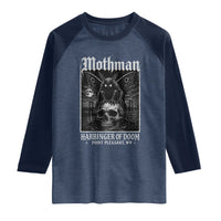 Mothman Harbinger of Doom Point Pleasant WV Raglan Shirt Gothic Horror Cryptid Creature