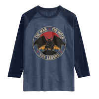 Funny Mothman The Man The Moth The Legend Raglan Shirt Retro Folklore Creepy Cryptid