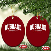 Personalized Husband Ceramic Ornament Custom Text Name Hubby Marriage Anniversary Couple Gift