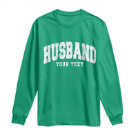 Personalized Husband Long Sleeve Shirt Custom Text Name Hubby Marriage Anniversary Couple Gift