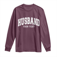 Personalized Husband Long Sleeve Shirt Custom Text Name Hubby Marriage Anniversary Couple Gift