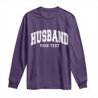 Personalized Husband Long Sleeve Shirt Custom Text Name Hubby Marriage Anniversary Couple Gift