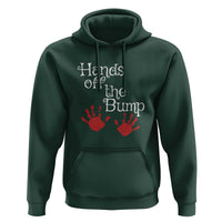 Pregnancy Announcement Hoodie Hands Off The Bump Halloween Pregnant Red Baby Handprint
