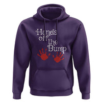 Pregnancy Announcement Hoodie Hands Off The Bump Halloween Pregnant Red Baby Handprint