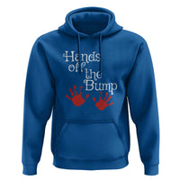 Pregnancy Announcement Hoodie Hands Off The Bump Halloween Pregnant Red Baby Handprint