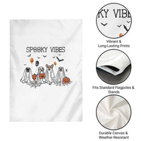 Halloween Garden Flag Spooky Vibes Cute Dog Ghost Pumpkin - Wonder Print Shop