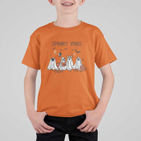 Halloween T Shirt For Kid Spooky Vibes Cute Dog Ghost Pumpkin - Wonder Print Shop