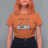 Halloween T Shirt For Women Spooky Vibes Cute Dog Ghost Pumpkin - Wonder Print Shop