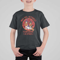 Funny Halloween Dog T Shirt For Kid Why Yes Actually I Can Drive A Stick Witch - Wonder Print Shop