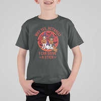 Funny Halloween Dog T Shirt For Kid Why Yes Actually I Can Drive A Stick Witch - Wonder Print Shop