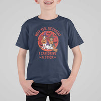 Funny Halloween Dog T Shirt For Kid Why Yes Actually I Can Drive A Stick Witch - Wonder Print Shop