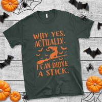Halloween Dog T Shirt Why Yes Actually I Can Drive A Stick Witch - Wonder Print Shop