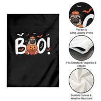 Funny French Bulldog Halloween Garden Flag Boo Cute Dog Pumpkin Bat Maple Leaf Pet - Wonder Print Shop