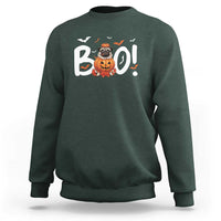 Funny French Bulldog Halloween Sweatshirt Boo Cute Dog Pumpkin Bat Maple Leaf Pet - Wonder Print Shop