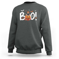 Funny French Bulldog Halloween Sweatshirt Boo Cute Dog Pumpkin Bat Maple Leaf Pet - Wonder Print Shop