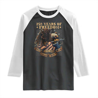 250th American Anniversary Raglan Shirt 250 Years Of Freedom Independence American Flag - Wonder Print Shop