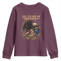 250th American Anniversary Youth Sweatshirt 250 Years Of Freedom Independence American Flag - Wonder Print Shop