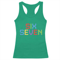 Six Seven Meme Pixel 67 Gen Alpha Meme Racerback Tank Top - Wonder Print Shop
