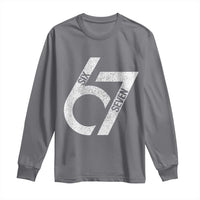Funny Six Seven 67 Meme Gen Alpha Slang Long Sleeve Shirt - Wonder Print Shop