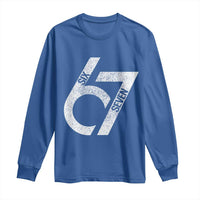 Funny Six Seven 67 Meme Gen Alpha Slang Long Sleeve Shirt - Wonder Print Shop