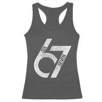 Funny Six Seven 67 Meme Gen Alpha Slang Racerback Tank Top - Wonder Print Shop