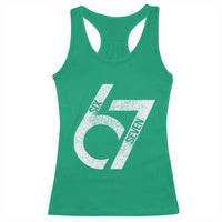 Funny Six Seven 67 Meme Gen Alpha Slang Racerback Tank Top - Wonder Print Shop