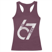 Funny Six Seven 67 Meme Gen Alpha Slang Racerback Tank Top - Wonder Print Shop
