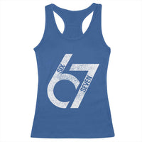 Funny Six Seven 67 Meme Gen Alpha Slang Racerback Tank Top - Wonder Print Shop