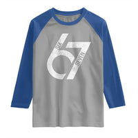Funny Six Seven 67 Meme Gen Alpha Slang Raglan Shirt - Wonder Print Shop