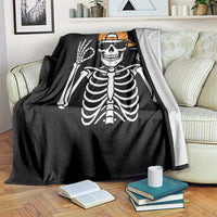 Funny Six Seven 67 Skeleton Gen Alpha Halloween Meme Throw Blanket - Wonder Print Shop