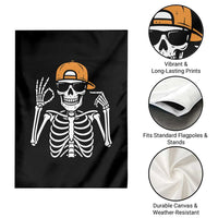 Funny Six Seven 67 Skeleton Gen Alpha Halloween Meme Garden Flag - Wonder Print Shop