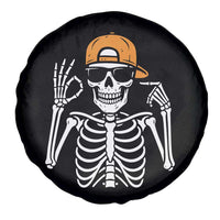 Funny Six Seven 67 Skeleton Gen Alpha Halloween Meme Spare Tire Cover - Wonder Print Shop