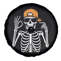 Funny Six Seven 67 Skeleton Gen Alpha Halloween Meme Spare Tire Cover - Wonder Print Shop