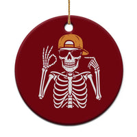 Funny Six Seven 67 Skeleton Gen Alpha Halloween Meme Ceramic Ornament - Wonder Print Shop