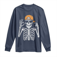 Funny Six Seven 67 Skeleton Gen Alpha Halloween Meme Long Sleeve Shirt - Wonder Print Shop