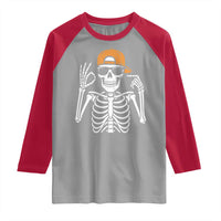 Funny Six Seven 67 Skeleton Gen Alpha Halloween Meme Raglan Shirt - Wonder Print Shop