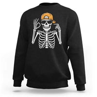 Funny Six Seven 67 Skeleton Gen Alpha Halloween Meme Sweatshirt - Wonder Print Shop