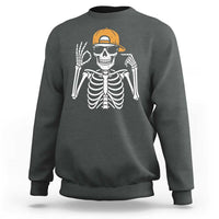 Funny Six Seven 67 Skeleton Gen Alpha Halloween Meme Sweatshirt - Wonder Print Shop